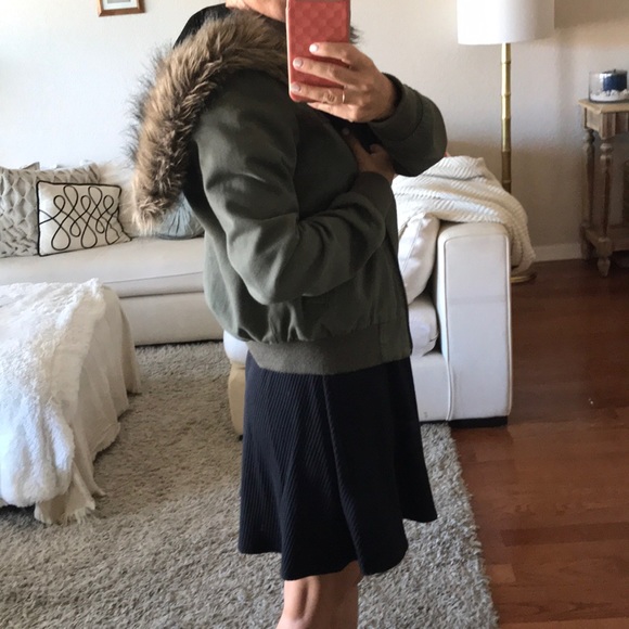 Fur trim hood reversible stussy bomber jacket - Picture 2 of 7